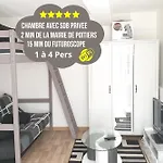 Centre - Salle De Bain, Refrigerateur, Tv Et Machine A Cafe Privatifs - Cuisine Commune - Terrasse - De A 200m בית אירוח פואטייה